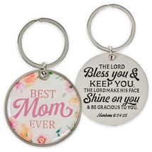 Christian Art Gifts Split Silver Metal Keyring Accessory for Mothers: Best Mom E - £8.03 GBP