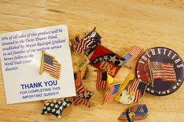 Modern Costume Jewelry Mixed Lot Craft Wear Pins Brooch USA Patriotic Flags - $14.84