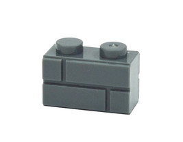 Gift Toys Dark Grey Brick 1X2 Construction Brick Piece Custom Minifigure  - $1.09