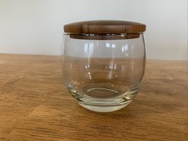 Vintage Oregon Myrtle Wood Small Glass Jar Chalet Myrtlewood Portland As... - $11.74