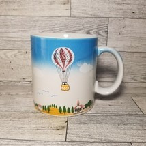 Vintage Coffee Mug Cup Hot Air Balloons Otagiri Japan Raised Clouds - £6.37 GBP