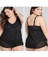 Swim Cacique One Piece Bathing Suit w/ Attached Eyelet Skirt Black Size ... - $60.93 CAD