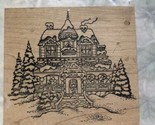 Theresa Allen Large House Decorated for Christmas Wood Mounted Rubber Stamp - £22.08 GBP