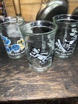 Set Of 3 Vintage 1990-91 Welch&#39;s Jelly Jar Glasses Tom &amp; Jerry - £12.78 GBP