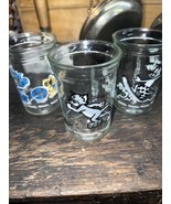 Set Of 3 Vintage 1990-91 Welch&#39;s Jelly Jar Glasses Tom &amp; Jerry - £12.41 GBP