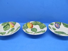 Italian Hand Painted Fruit Embossed 6&quot; Bowls Bundle of 3 Bowls EUC - £10.18 GBP