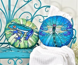 Pond Life Design Freeform Pillow by Giftcraft - Dragonfly or Frog Design!  - £21.89 GBP