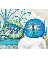 Pond Life Design Freeform Pillow by Giftcraft - Dragonfly or Frog Design!  - £22.30 GBP