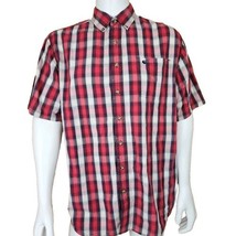 Carhartt Work Shirt Mens XLT Tall Red Shadow Plaid Short Sleeve Button Down S274 - £15.39 GBP
