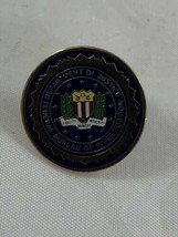 FBI department of justice blue lapel pin police - $12.86