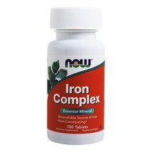 NOW Foods Iron Complex Vegetarian, 100 Tablets - $10.89