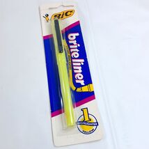Vintage BIC Briteliner Pocket Highlighter Yellow Brite Liner 1991 in pac... - $310.28 MXN