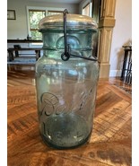Antique Vintage Ball Ideal Blue Agua Mason Jar Wire Bail Pat&#39;d July 14 1908 - $27.01 CAD
