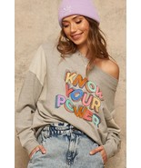 Women&#39;s  French Terry Knit Graphic Sweatshirt - £31.54 GBP