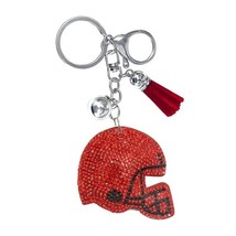 Bling Football Helmet Crystal Keychains Bag Charms Red Black - $13.86