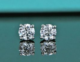 $5,800 Tiffany & Co. Platinum 0.60ct I VS1 Diamond Stud Squeeze Back Earrings - $3,500.00
