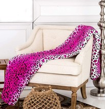 Js Home Pink Leopard Skin Queen Size Blanket Throw Super Soft, (80&quot;X80&quot;) - £30.04 GBP