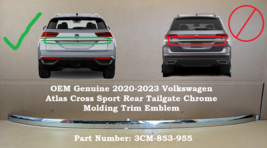 2020-2023 Volkswagen Atlas Cross Sport Rear Tailgate Chrome Molding Trim... - $89.09