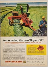 1950&#39;s Print Ad New Holland Super 66 Hay Baler Pulled by Tractor Pennsylvania - £13.88 GBP