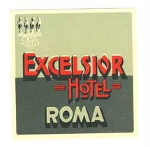 Excelsior Hotel ROMA Luggage Label CIGA Hotels Italy - £8.54 GBP