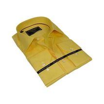 Men's Dress Shirt GIAN FRANCO RUFFINI Turkey 100% Cotton GFR-2 Yellow image 5