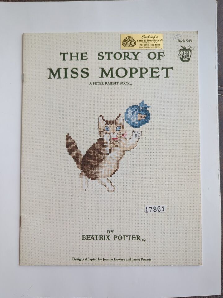 Beatrix Potter 1983 Green Apple The Story of Miss Moppet Counted Cross Stitch - £11.13 GBP