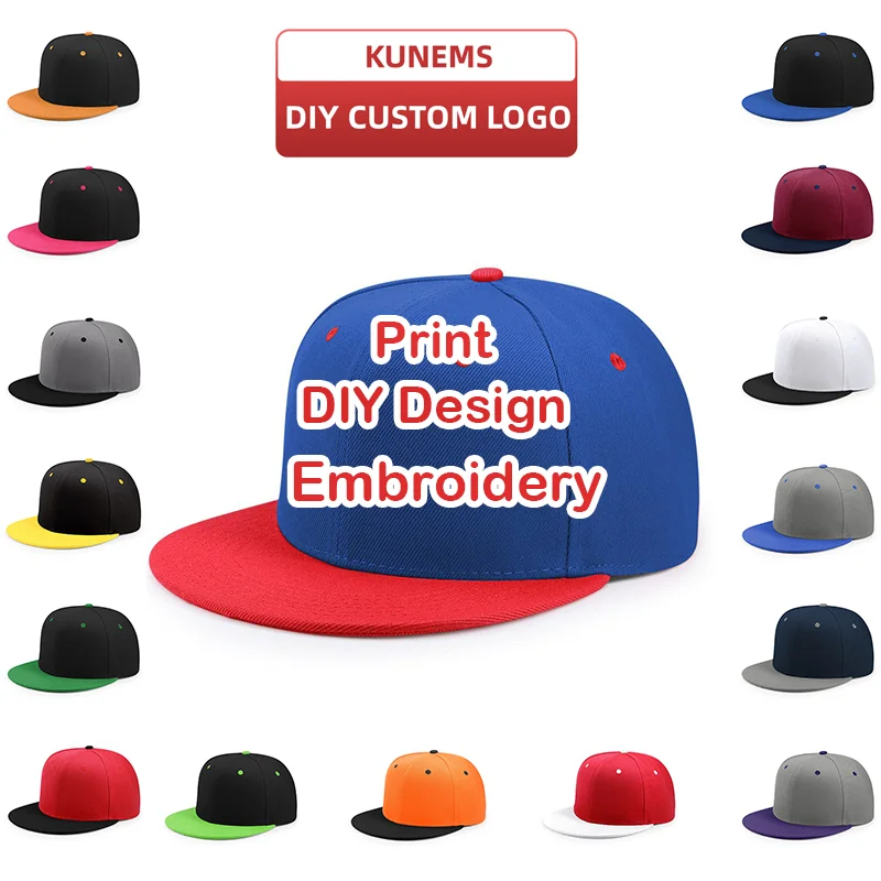 KUNEMS Custom Snapback Caps Splice Color Embroidery Hip Hop Cap for Wome... - £15.37 GBP+