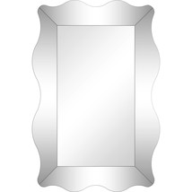 Wall Mounted Antonella Beveled Accent Mirror - 23.63&quot;W x 35.38&quot;H, Clear - $170.23