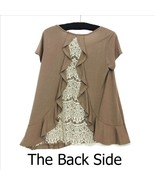 She and Sky Women&#39;s Taupe and Ivory Lace Top Woman&#39;s Small - $200.66 MXN