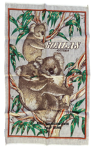 Vtg Koala Conservation Centre Phillip Australia Linen Hand Painted Towel Hanging - £23.72 GBP