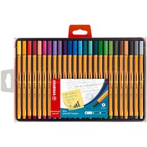 Fineliner - STABILO point 88 - Wallet of 25 - Assorted colors - £25.27 GBP