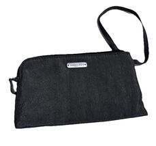 NWOT Small BAGGALLINI RFID Blocking Zipper Pouch Wristlet Gray Silver Nylon - $9.49