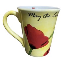 Vimi Designs Floral Ceramic Yellow Coffee Mug May The Lord Bless You &amp; Keep You - £16.53 GBP