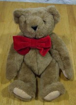 Vermont TEDDY BEAR W/ RED BOW 16&quot; Plush Stuffed Animal - £23.74 GBP