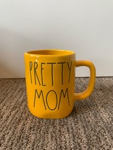 Rae Dunn &quot;Pretty Mom&quot; Mug Yellow Tea Coffee Cup Ceramic 16 oz Mother NEW! - £10.61 GBP