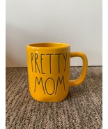 Rae Dunn &quot;Pretty Mom&quot; Mug Yellow Tea Coffee Cup Ceramic 16 oz Mother NEW! - £9.99 GBP