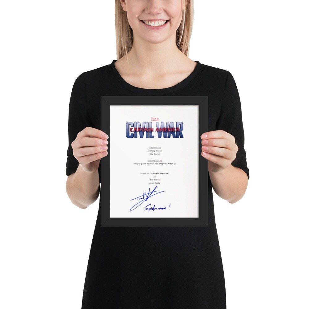Captain America: Civil War Tom Holland signed script cover- REPRINT - $27.50