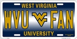 NCAA University of West Virginia WVU FAN Metal Car License Plate Sign - £5.44 GBP