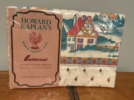 VTG Fieldcrest Howard Kaplan&#39;s La Belle France Country Store Twin Flat S... - $307.94 MXN