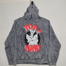 TOM and JERRY Womens Hoodie Size M Medium Long Sleeve Gray Sweatshirt Pullover - £22.27 GBP