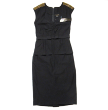 NWT Stop Staring! Icon Sheath in Black Peplum Beaded Stretch Wiggle Dress 14 - £87.92 GBP