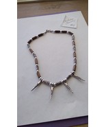 Handmade crafted silver spike beaded men or women&#39;s native American neck... - £22.67 GBP