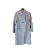 Vintage 60s Mod Light Blue Wool Midi Peacoat Boiled Wool USA Made Pastel... - £52.14 GBP