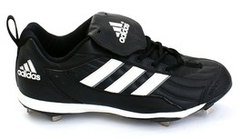 Adidas Black &amp; White Metal Low Baseball Softball Cleats Men&#39;s NEW - £47.18 GBP