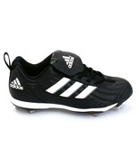 Adidas Black &amp; White Metal Low Baseball Softball Cleats Men&#39;s NEW - £45.14 GBP