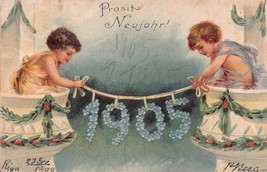 Prosit NEUJAHR!-CHEERS New YEAR!~1905 German Postcard - £4.52 GBP