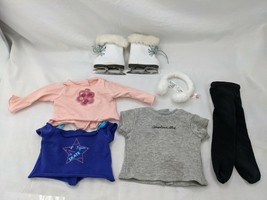 American Girl Doll Shirts Tights Ice Skates Earmuffs Lot - $30.95