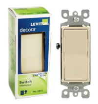 Switch 15A 120/277V SPST Lead-Wire Rocker Single Pole, Ivory - Leviton 0... - $0.99