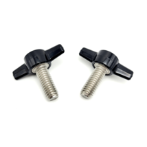 3/8&quot; x 1 1/4 &quot; Thumb Screw T Bolts Black Tee Wing Clamping Knob  Pack of 2 - $11.67