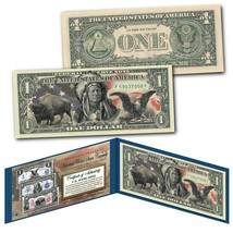 Americana Images of Historical U.S. Currency $1 Bill * BISON - INDIAN - ... - £10.26 GBP